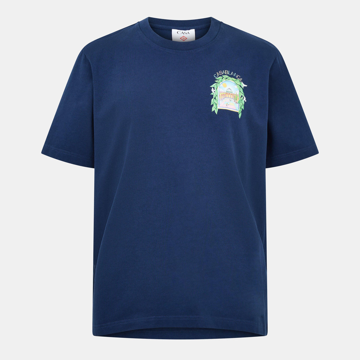 Navy - Casablanca - Men's Graphic Cotton L'Arche Tennis Club T-Shirt - 2