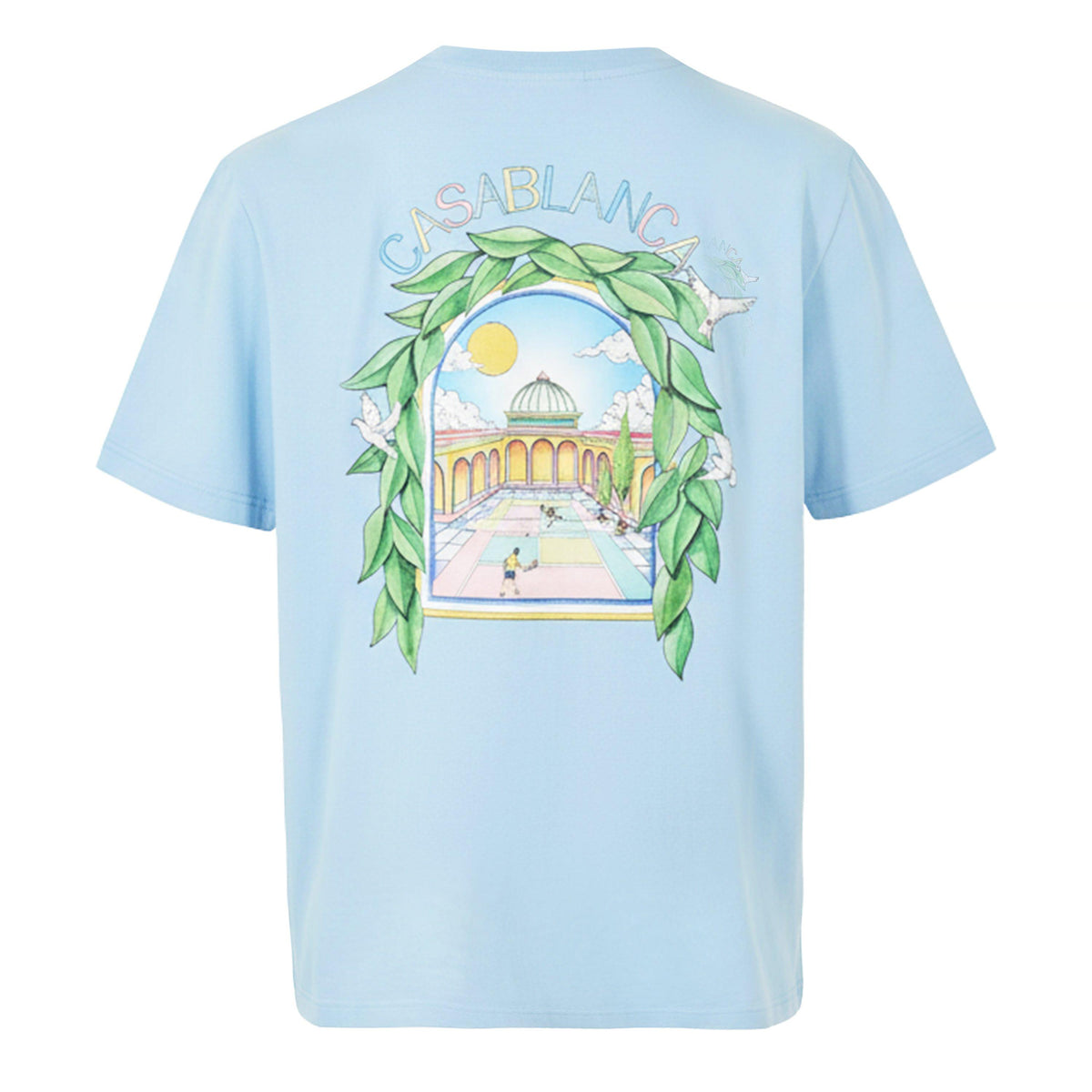 Pale Blue - Casablanca - Men's Graphic Cotton L'Arche Tennis Club T-Shirt - 1