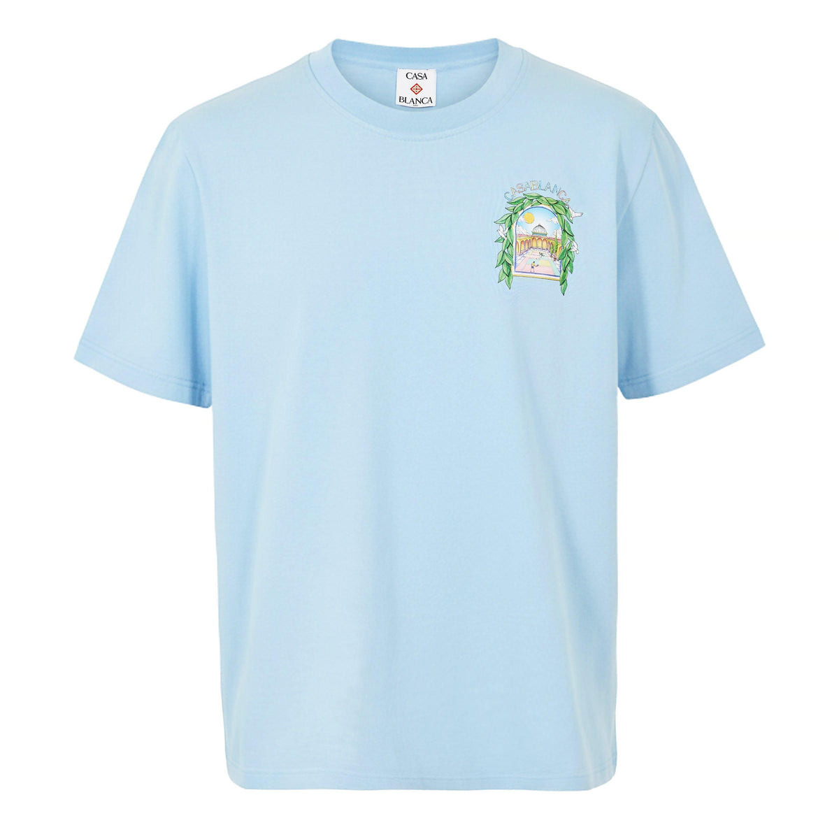 Pale Blue - Casablanca - Men's Graphic Cotton L'Arche Tennis Club T-Shirt - 2
