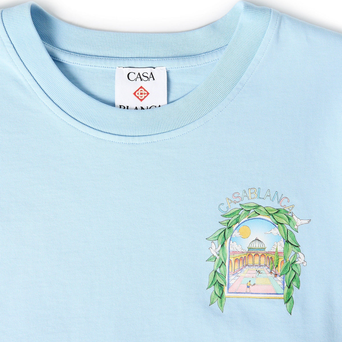 Pale Blue - Casablanca - Men's Graphic Cotton L'Arche Tennis Club T-Shirt - 5