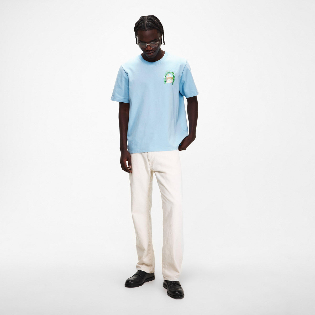 Pale Blue - Casablanca - Men's Graphic Cotton L'Arche Tennis Club T-Shirt - 6