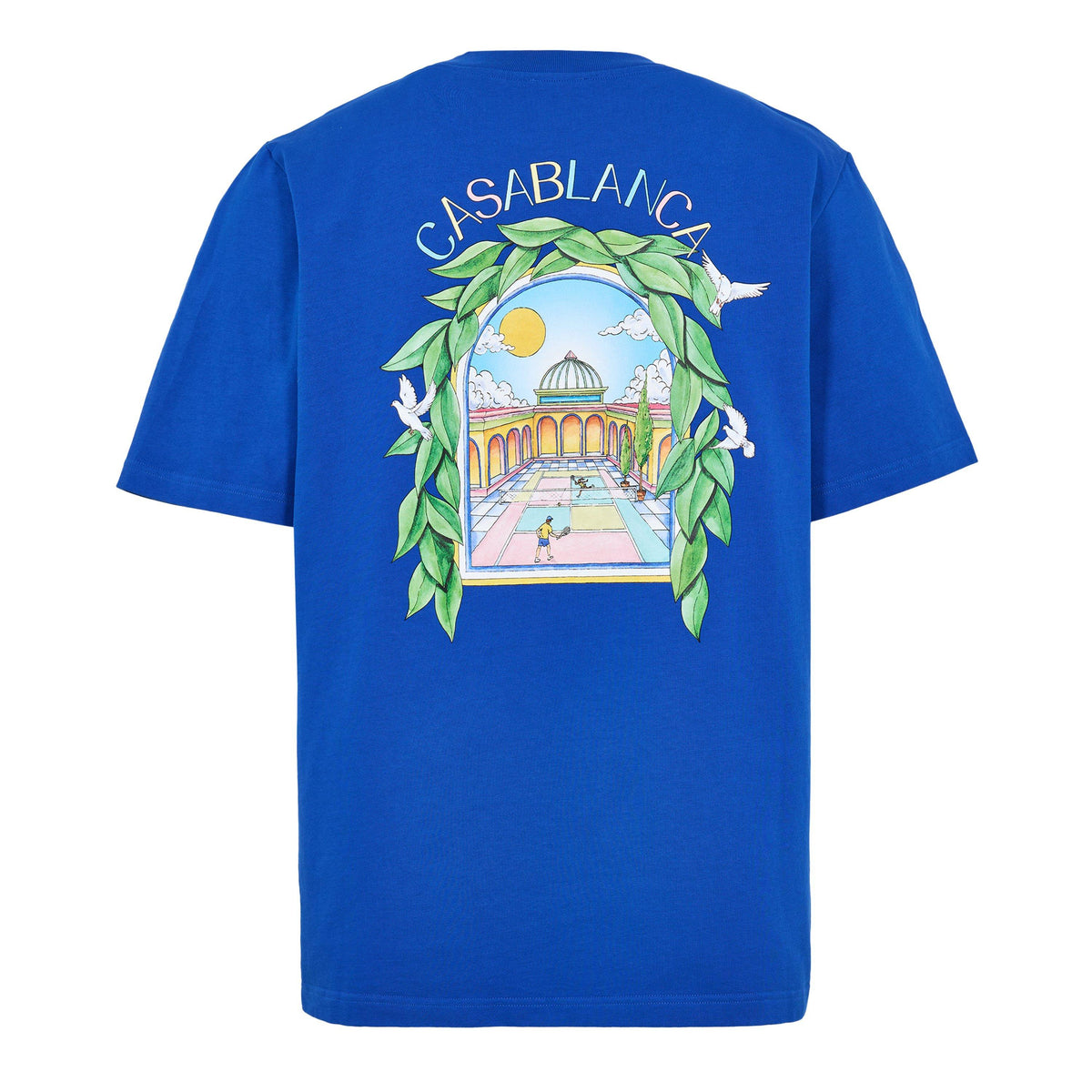 Cobalt Blue - Casablanca - Men's Graphic Cotton L'Arche Tennis Club T-Shirt - 1