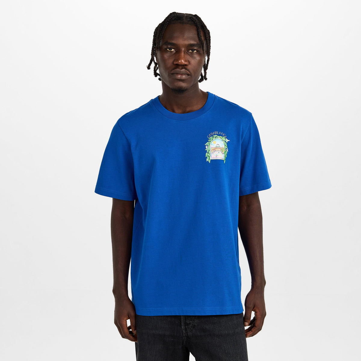 Cobalt Blue - Casablanca - Men's Graphic Cotton L'Arche Tennis Club T-Shirt - 3