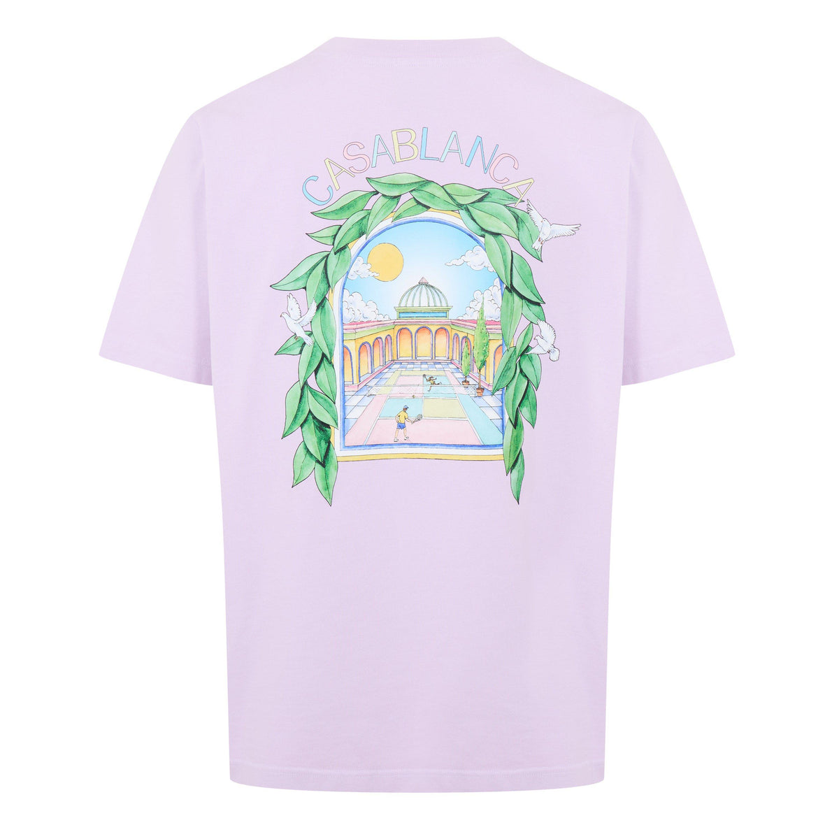 Lilac - Casablanca - Men's Graphic Cotton L'Arche Tennis Club T-Shirt - 1