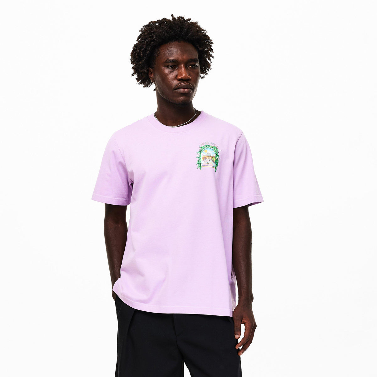 Lilac - Casablanca - Men's Graphic Cotton L'Arche Tennis Club T-Shirt - 3