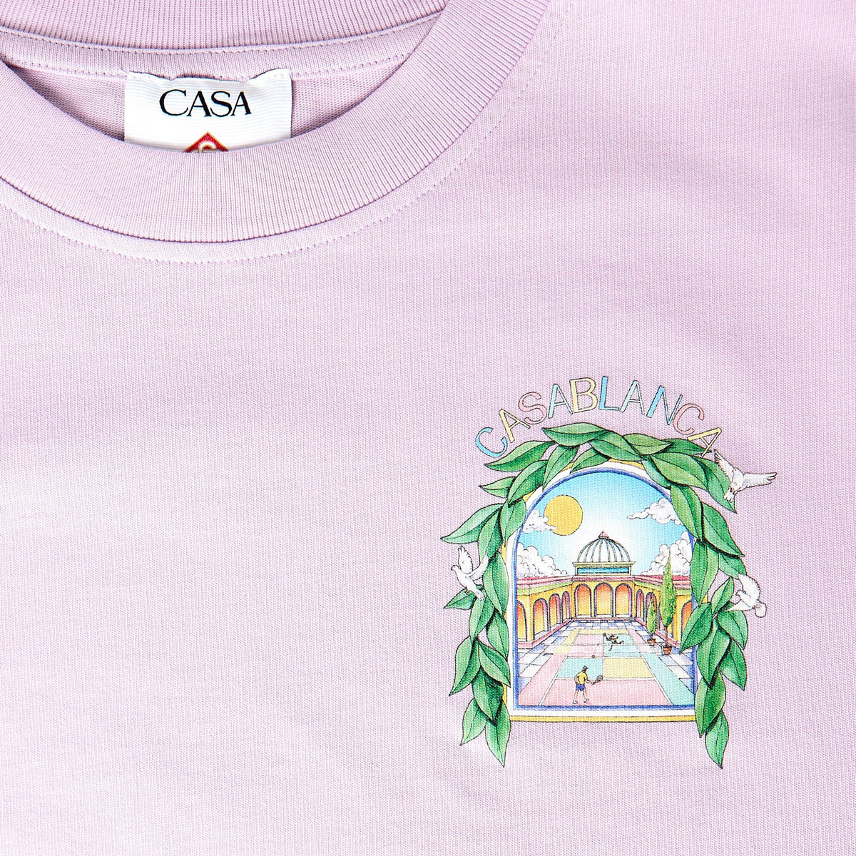 Lilac - Casablanca - Men's Graphic Cotton L'Arche Tennis Club T-Shirt - 5