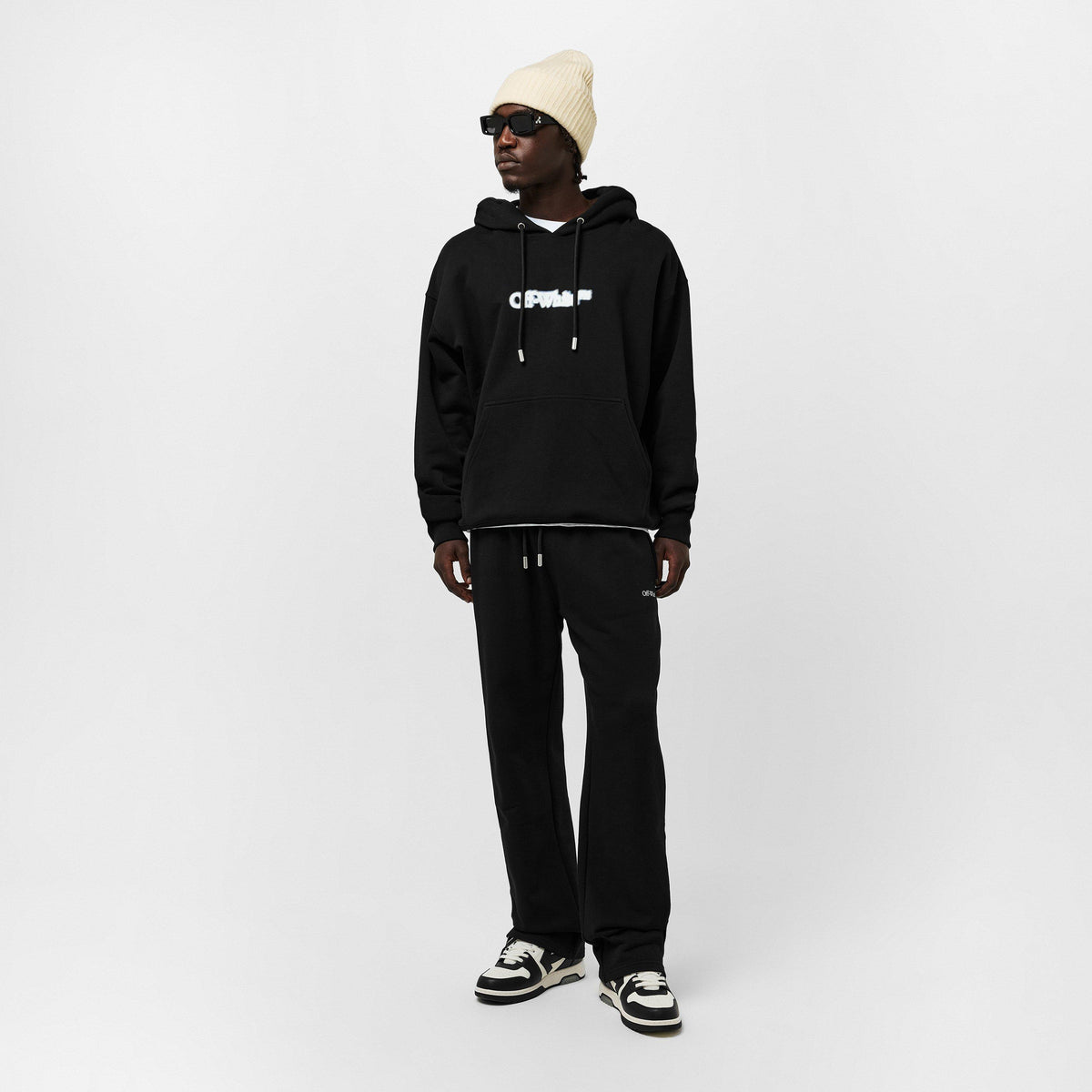 Black-White - Off White - Men's Skate Pull Over Hoodie - 3