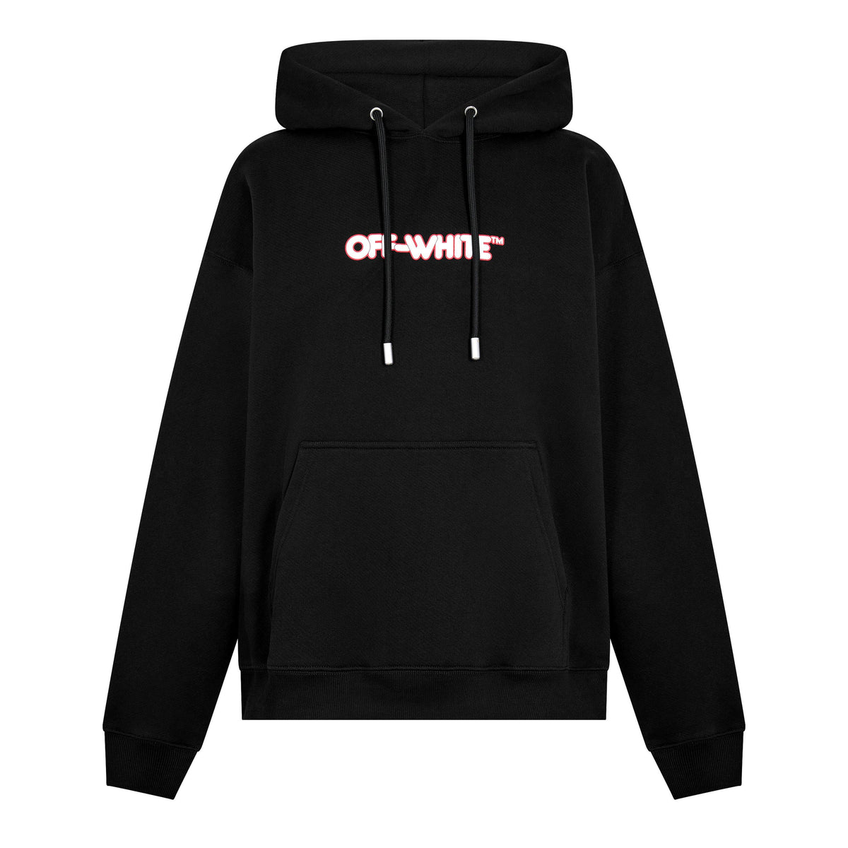 Black-White - Off White - Men's Round Logo Skate Pull Over Hoodie - 1