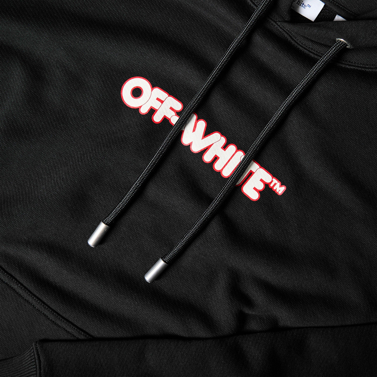 Black-White - Off White - Men's Round Logo Skate Pull Over Hoodie - 3