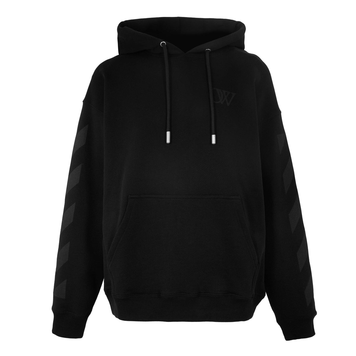 Black-Black - Off White - Men's Diag Skate Pull Over Hoodie - 1