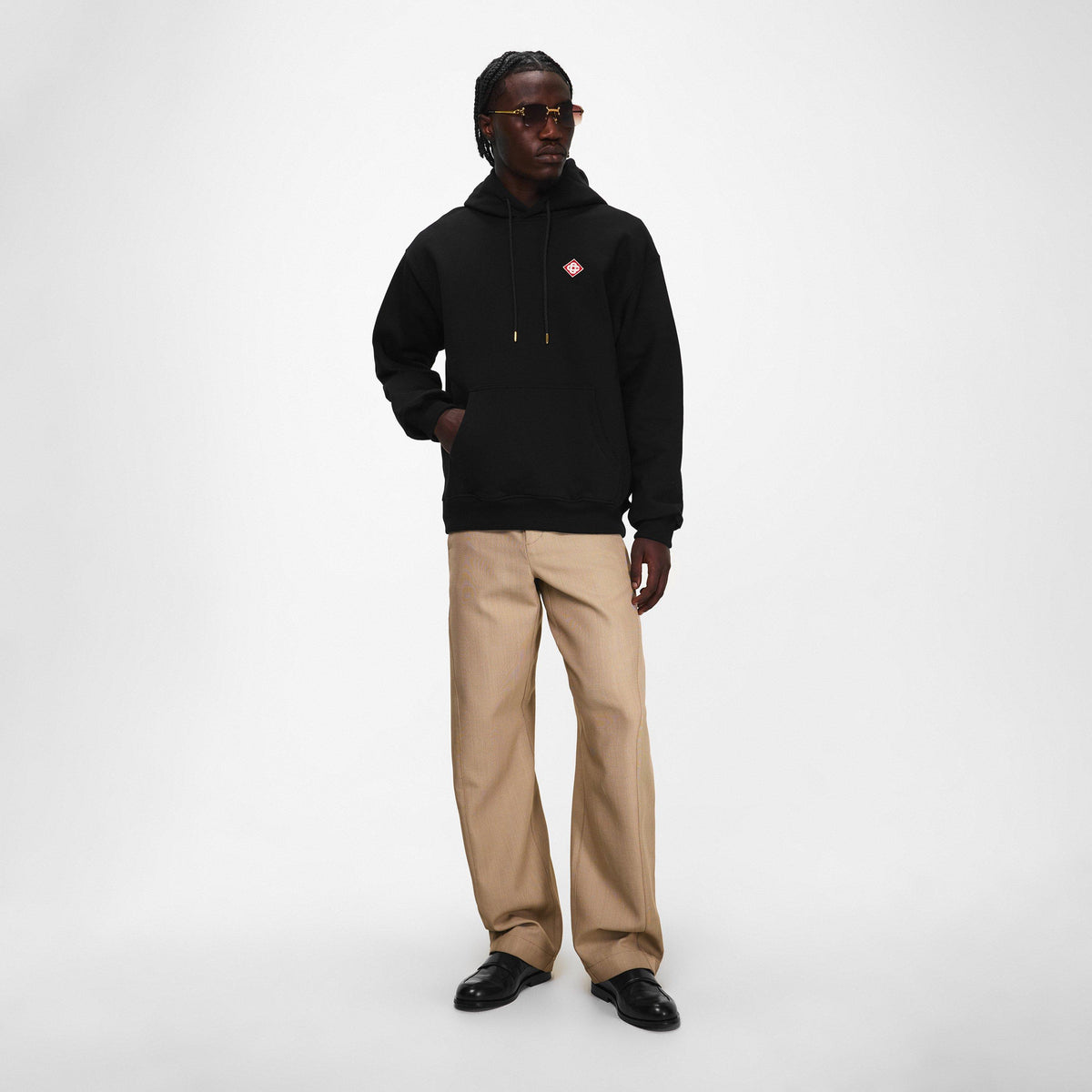 Black - Casablanca - Men's Classic Logo Pull Over Hoodie - 6