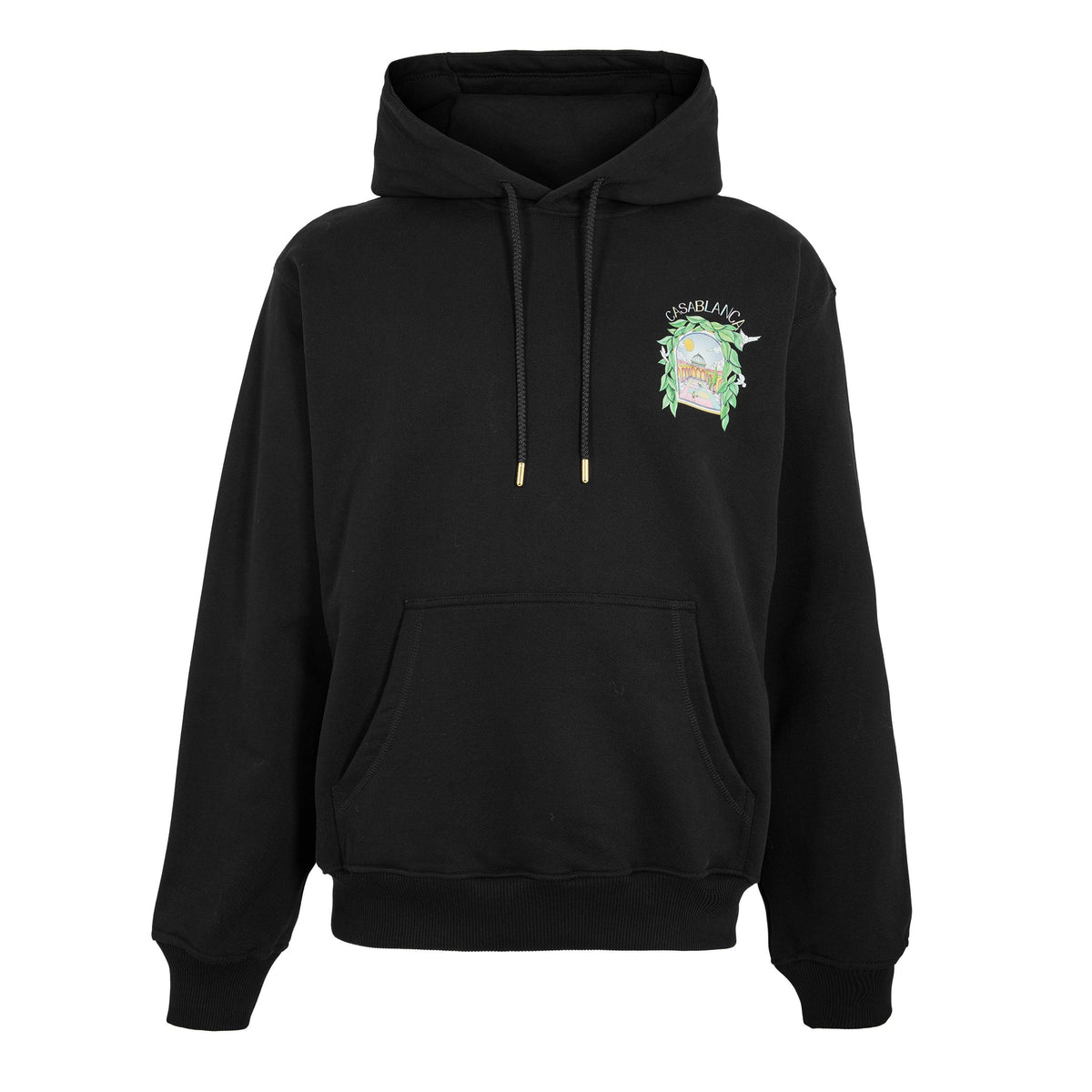 Black - Casablanca - Men's LArche Logo Over the Head Hoodie - 1