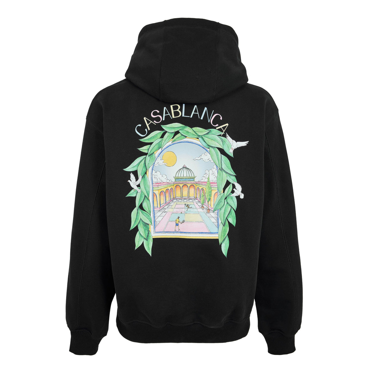 Black - Casablanca - Men's LArche Logo Over the Head Hoodie - 2