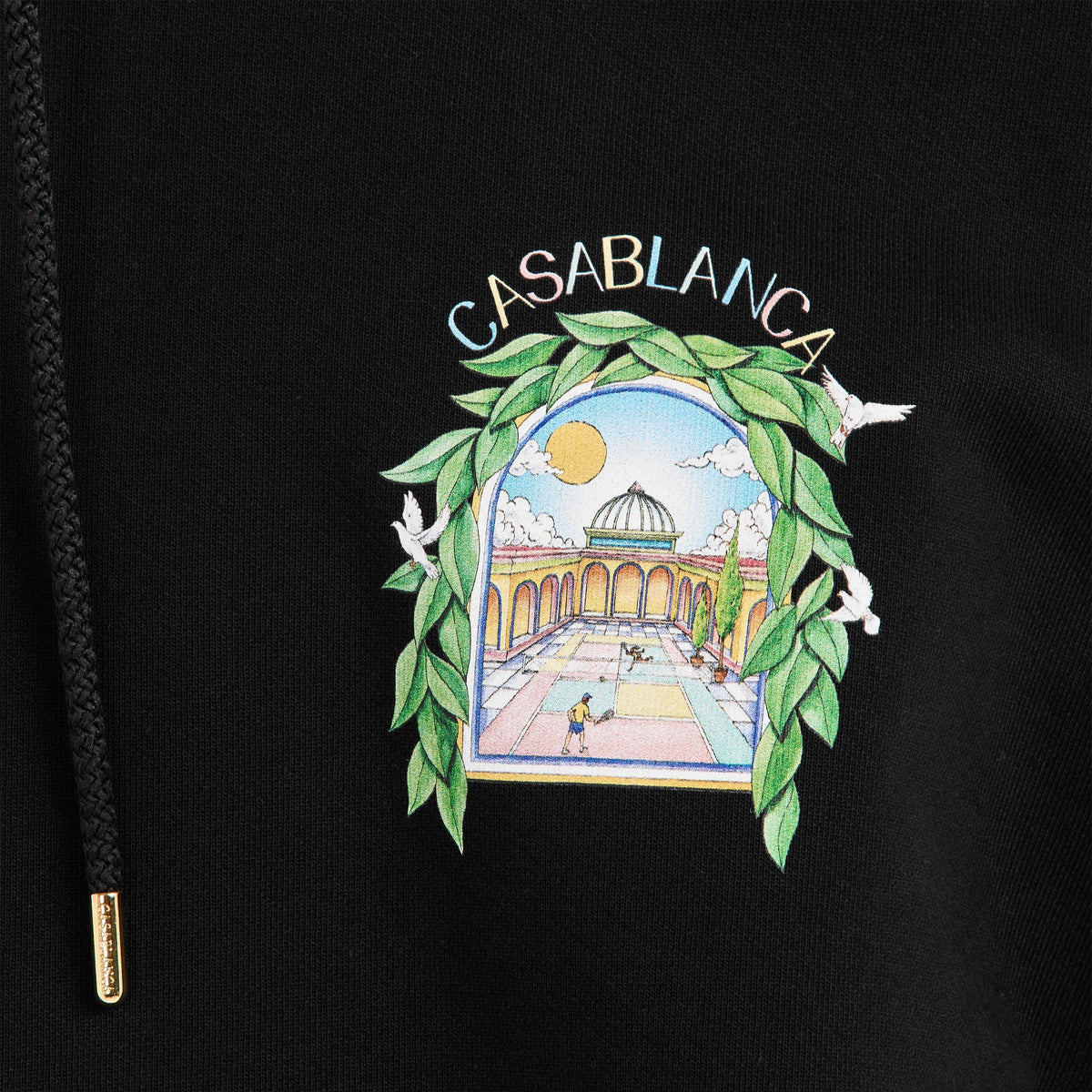 Black - Casablanca - Men's LArche Logo Over the Head Hoodie - 5
