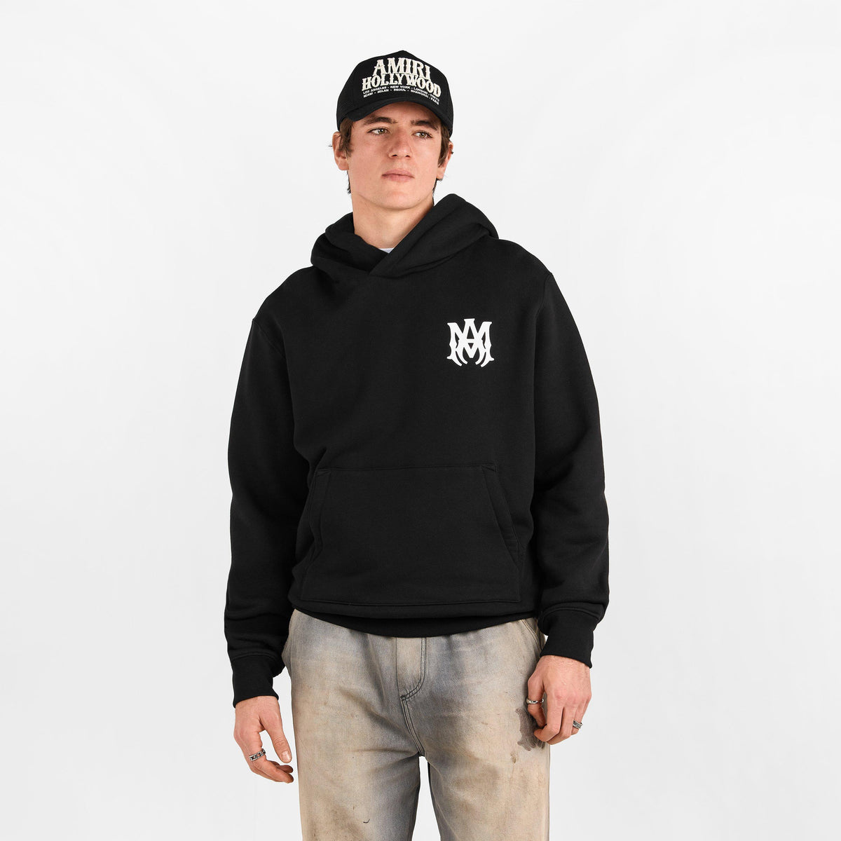 Black - Amiri - Men's MA Logo Pull Over Hoodie - 3