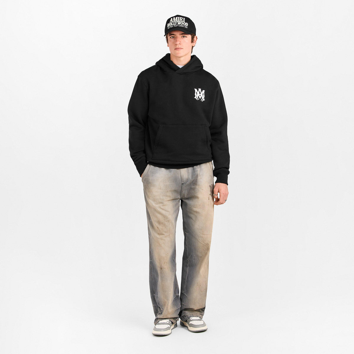 Black - Amiri - Men's MA Logo Pull Over Hoodie - 6