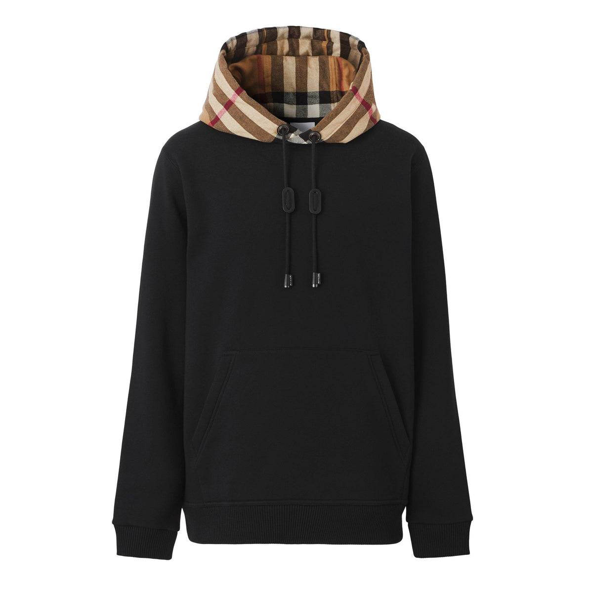Black A1189 - Burberry - Men's Check Cotton Hoodie - 1