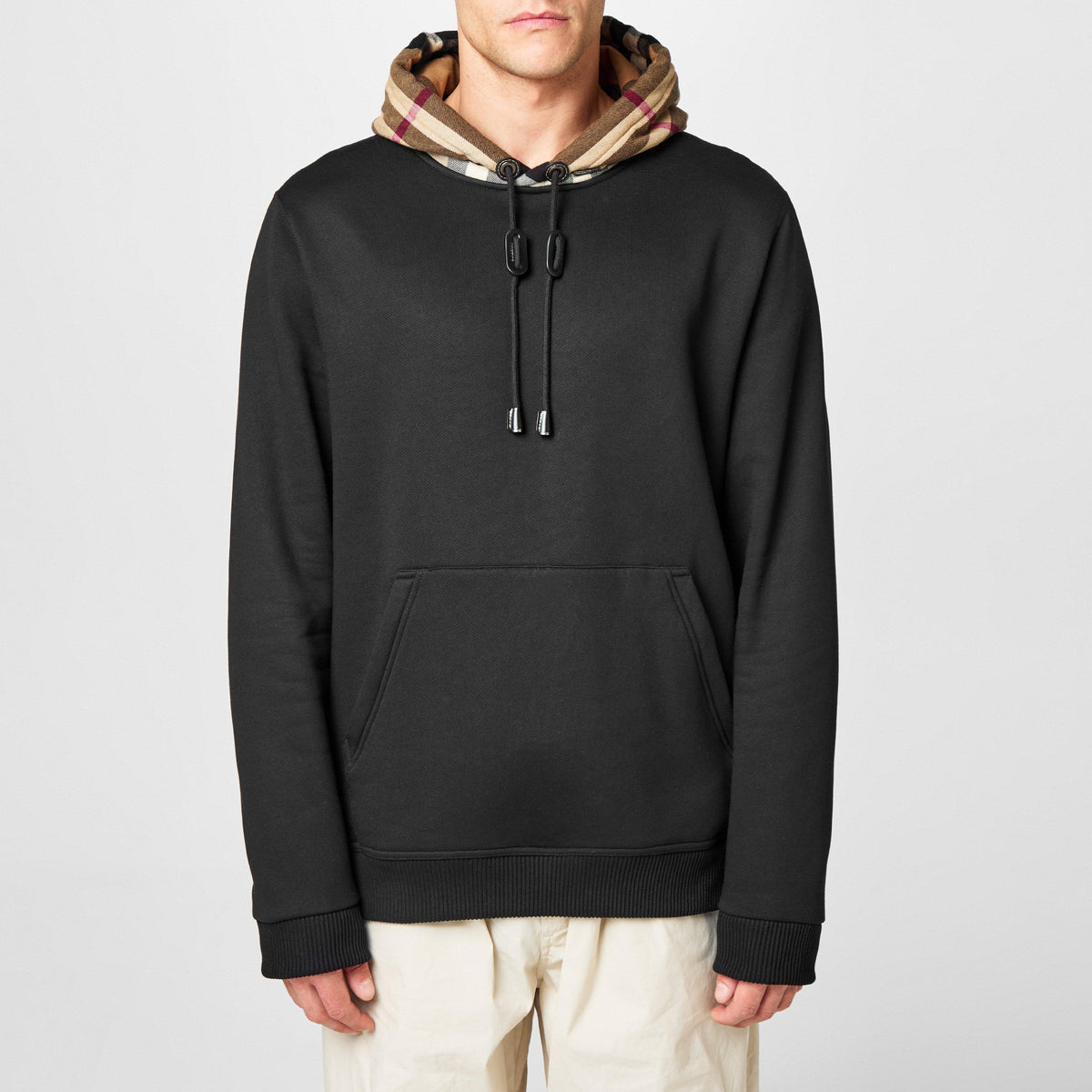 Black A1189 - Burberry - Men's Check Cotton Hoodie - 3