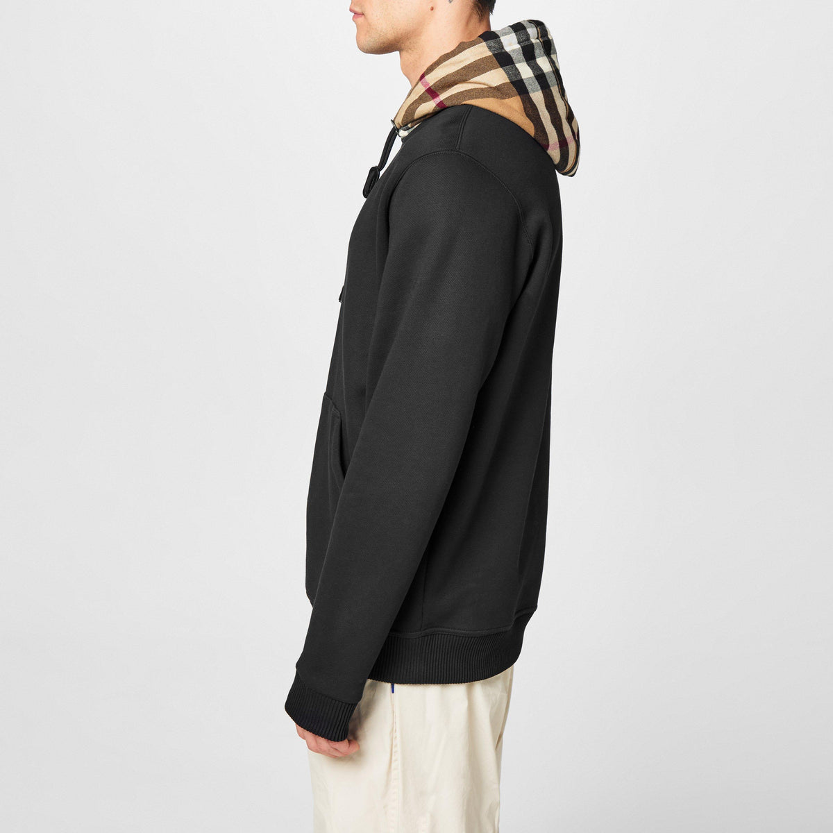 Black A1189 - Burberry - Men's Check Cotton Hoodie - 6