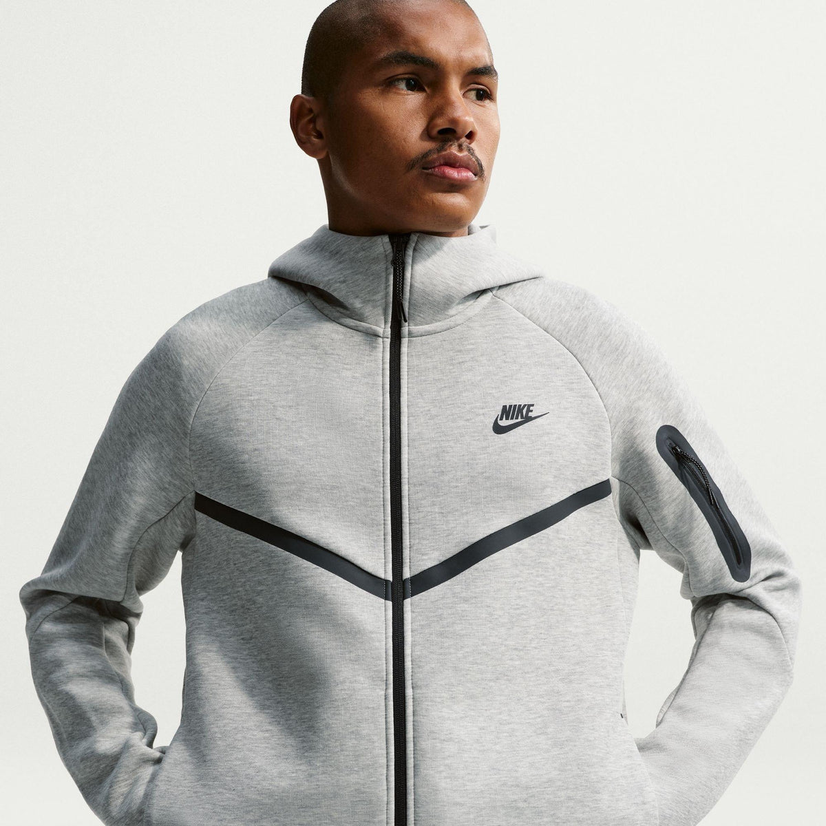 Grey Heather - Nike - Tech Fleece Hoodie Mens - 3