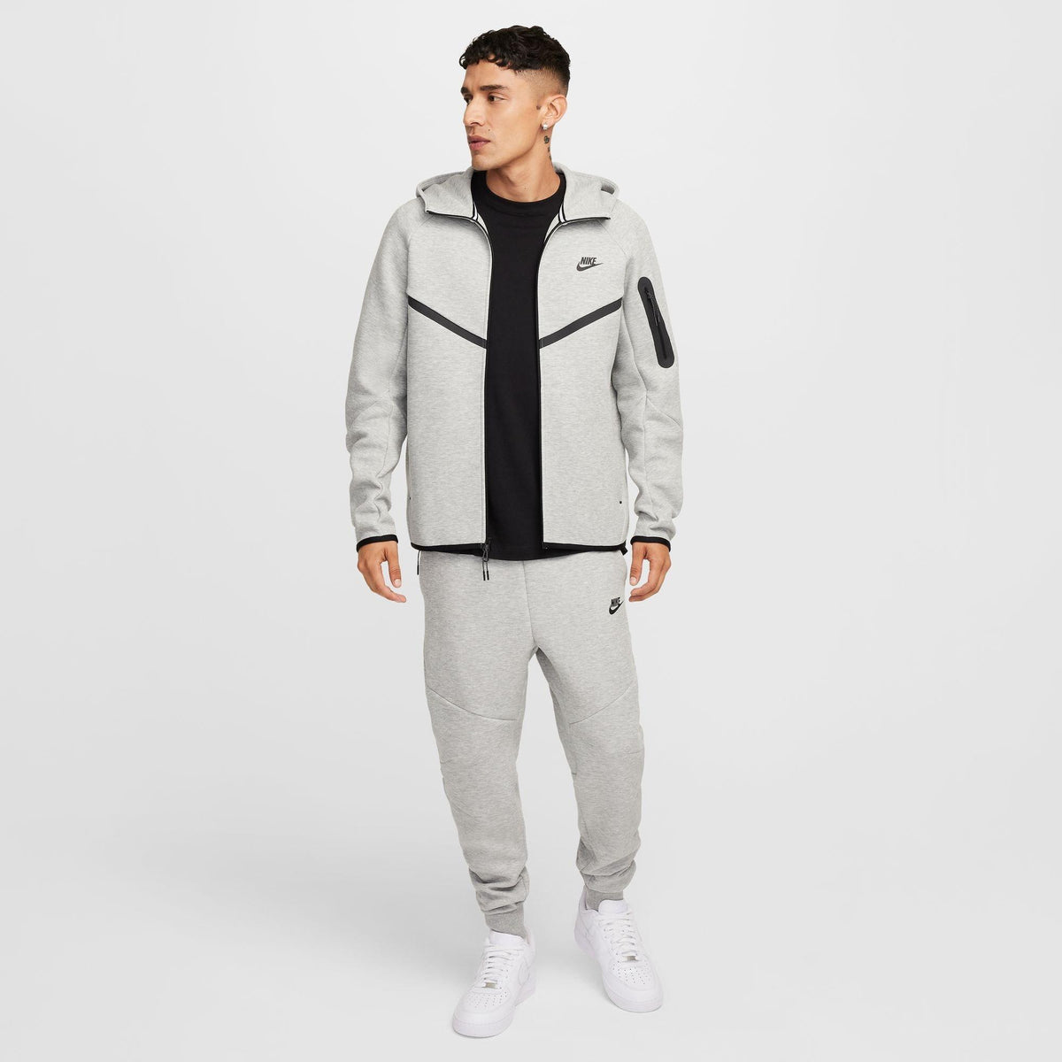 Grey Heather - Nike - Tech Fleece Hoodie Mens - 7