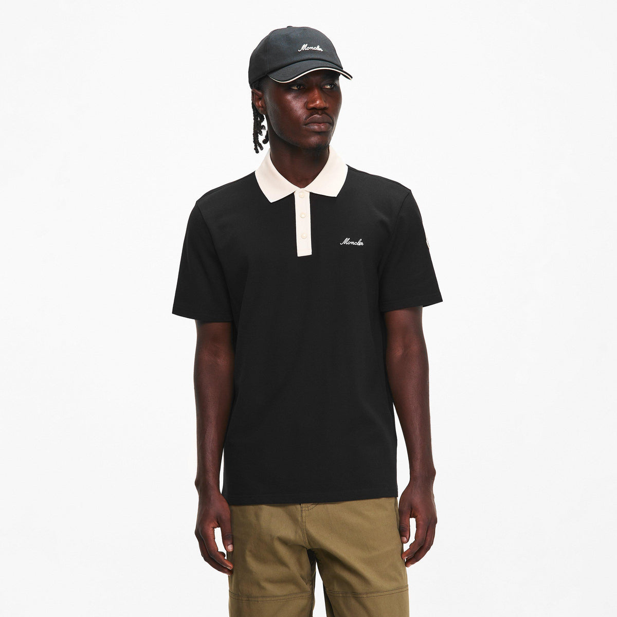 Black 999 - Moncler - Men's Short Sleeve Polo Shirt - 3