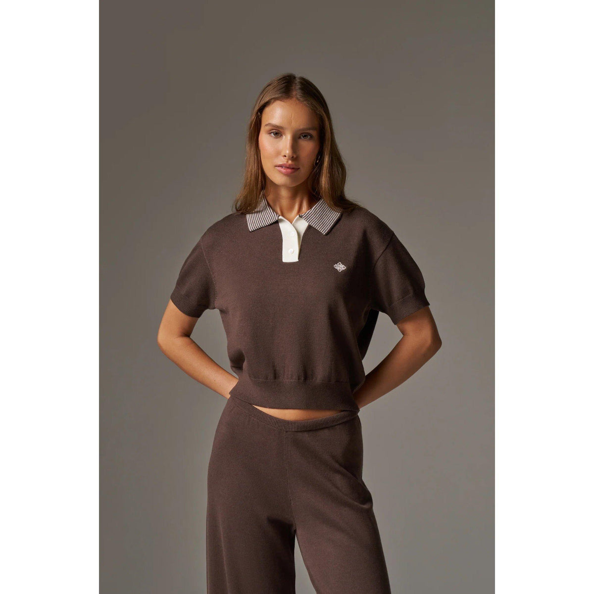 Chocolate - The Couture Club - Women's Short-Sleeve Polo Shirt - 1