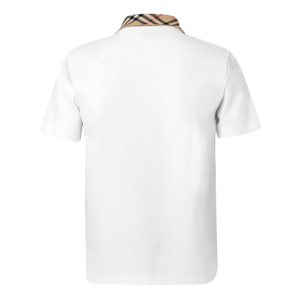 White - Burberry - Mens Cody Check Polo Shirt - 2