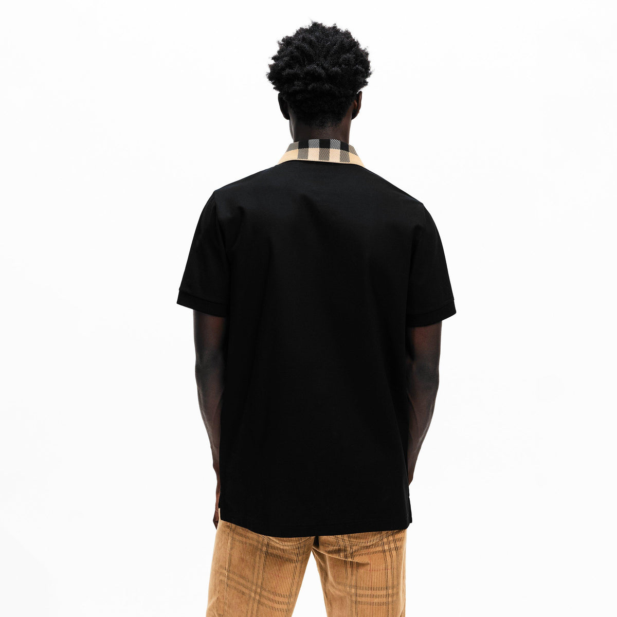 Black - Burberry - Mens Cody Check Polo Shirt - 4