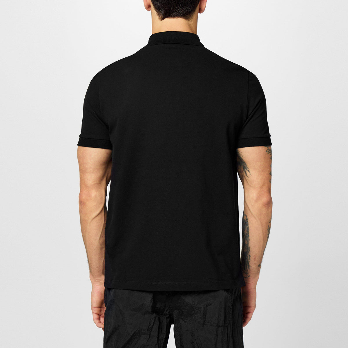 Nero V0029 - Stone Island - Men's Cotton Compass Logo Polo Shirt - 4