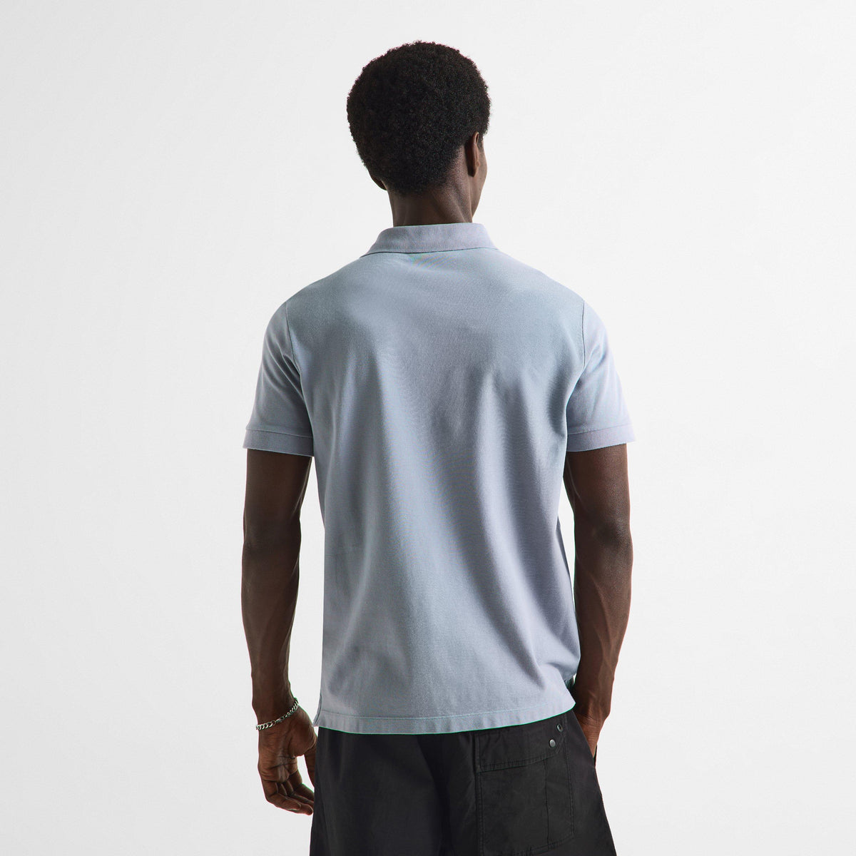 Ash Grey V0049 - Stone Island - Men's Cotton Compass Logo Polo Shirt - 4