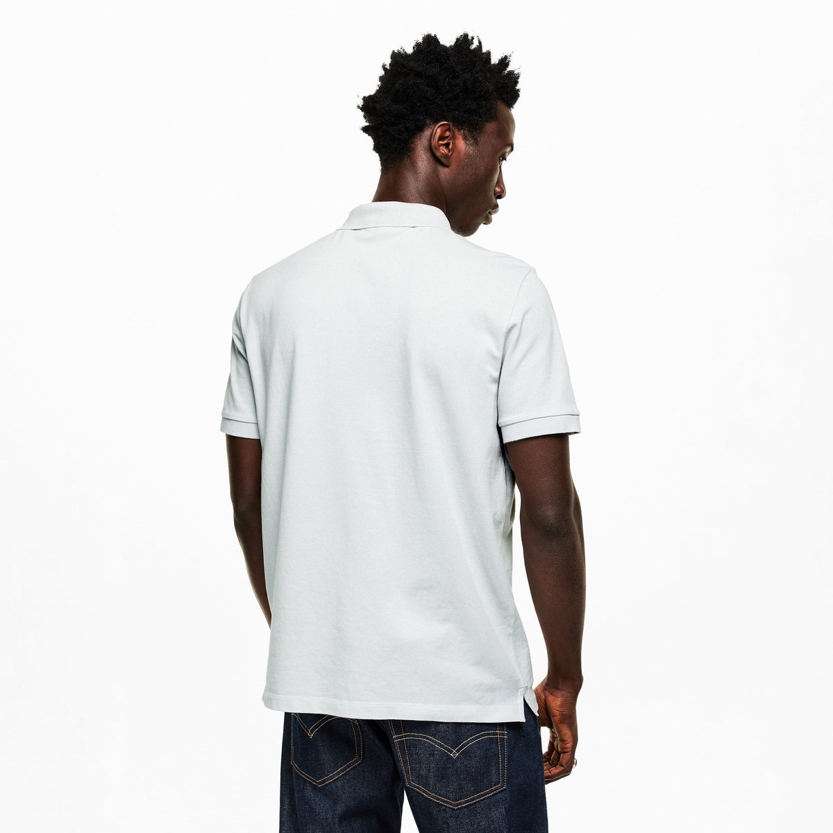 Sky Blue V0041 - Stone Island - Men's Cotton Compass Logo Polo Shirt - 4