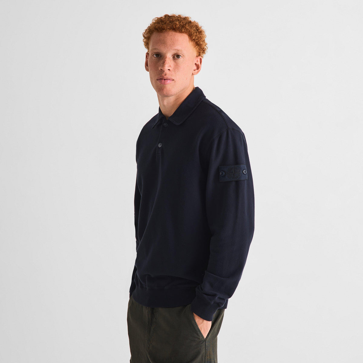 Navy V0020 - Stone Island - Stone GH LS Polo Sn64 - 3