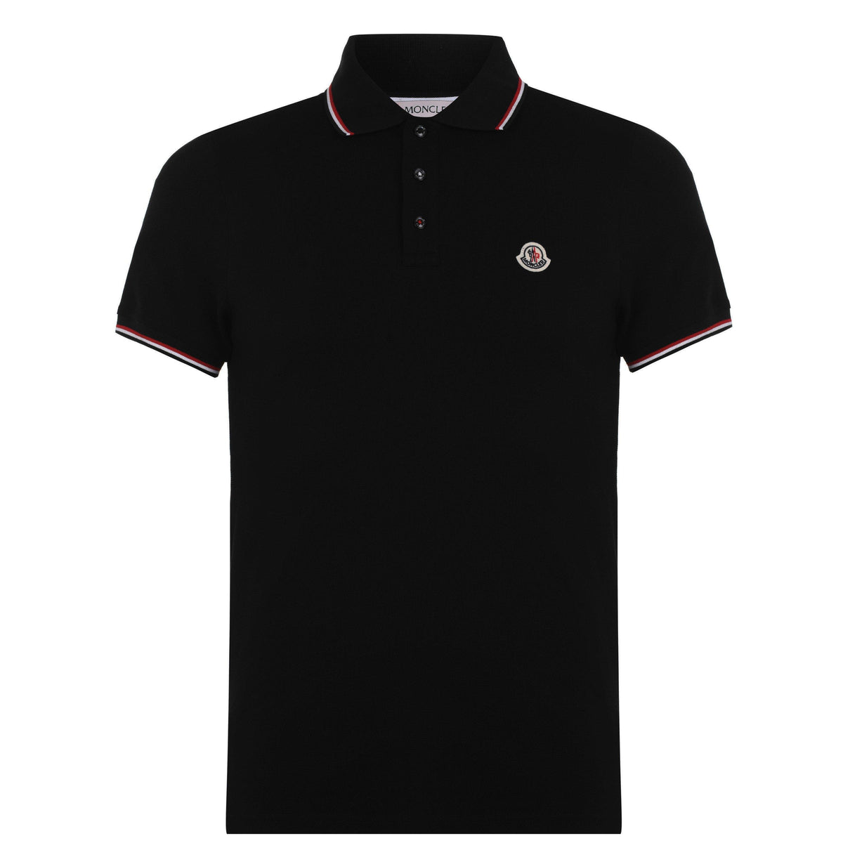 Black 999 - Moncler - Men's Logo Cotton Maglia Polo Shirt - 1