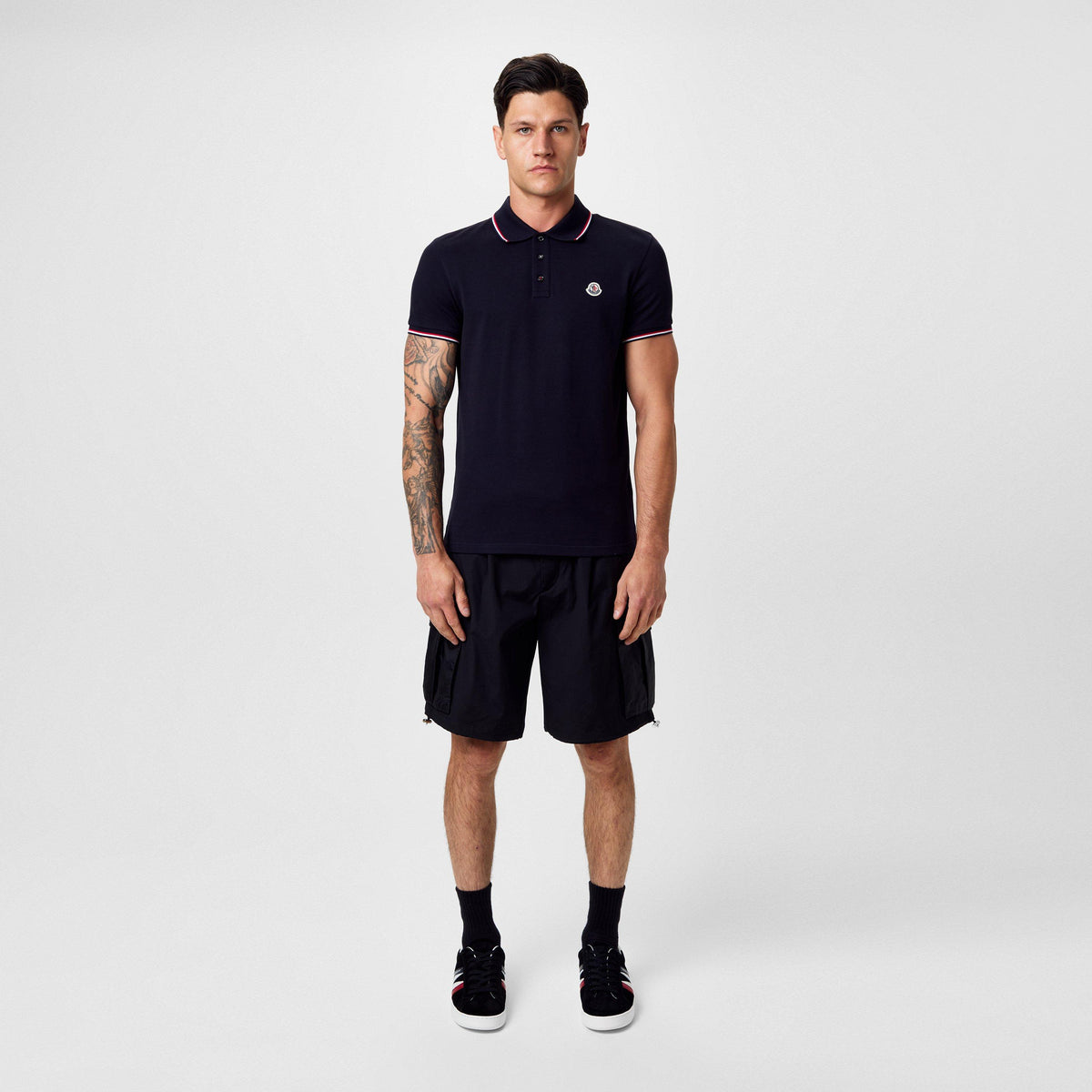 Blue 77X - Moncler - Men's Logo Cotton Maglia Polo Shirt - 4