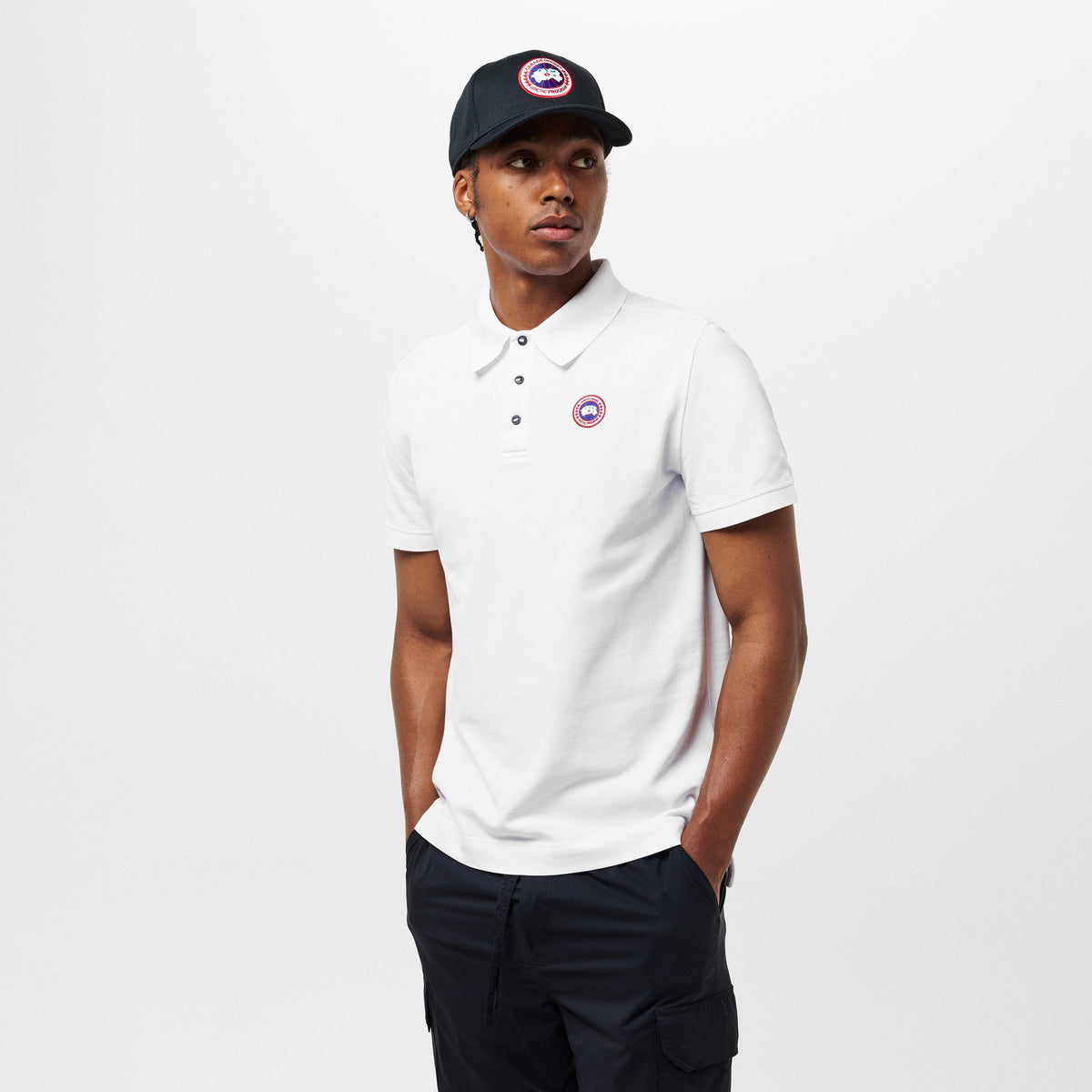 White 9025 - Canada Goose - Men's Beckley Logo Cotton Polo Shirt - 3