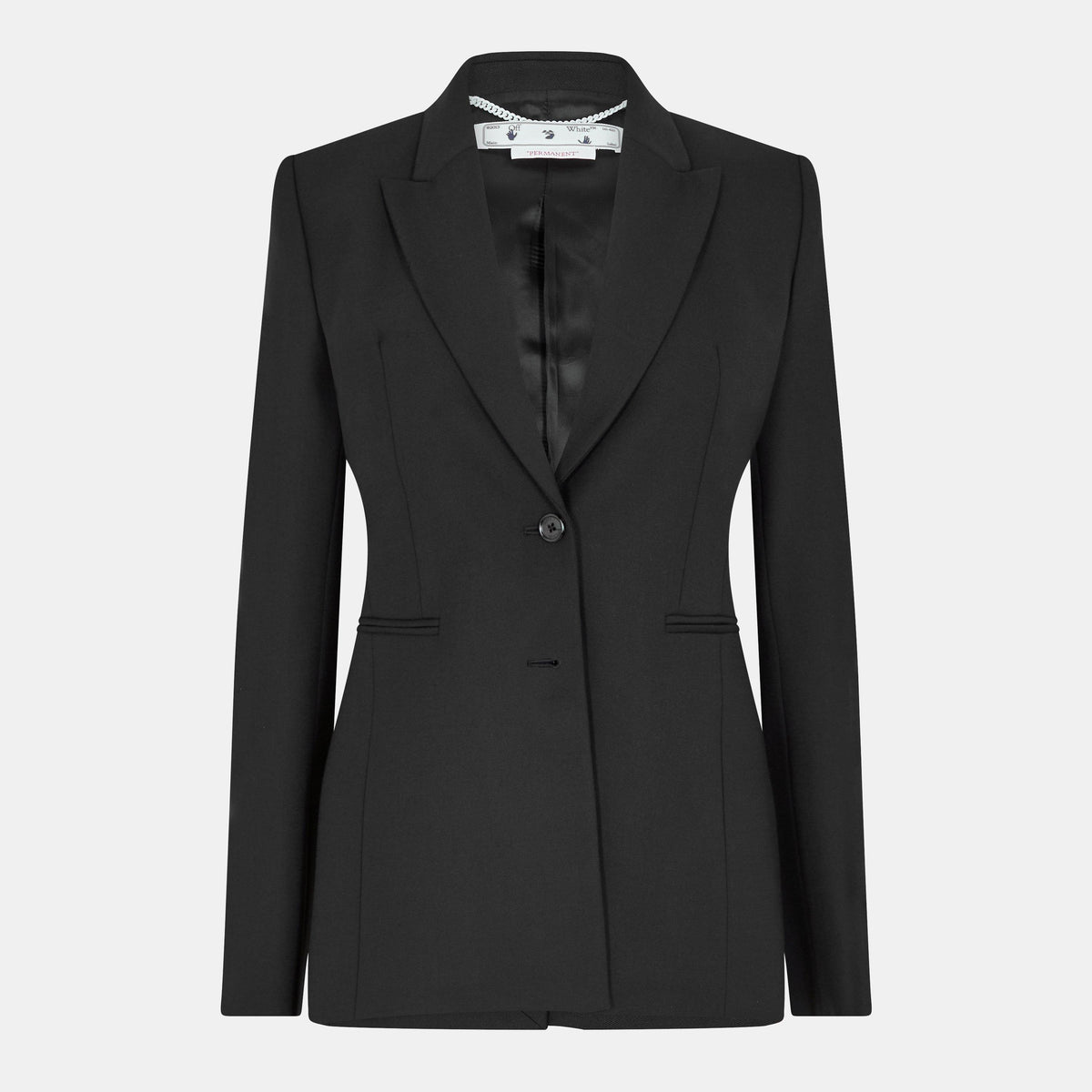 Black/White - Off White - Women's Structured Suit Jacket - 1
