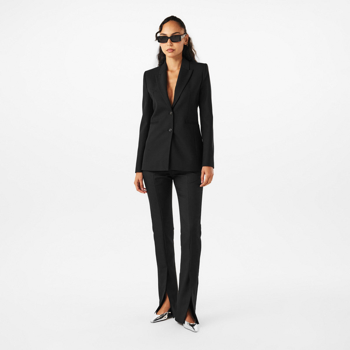 Black/White - Off White - Women's Structured Suit Jacket - 6