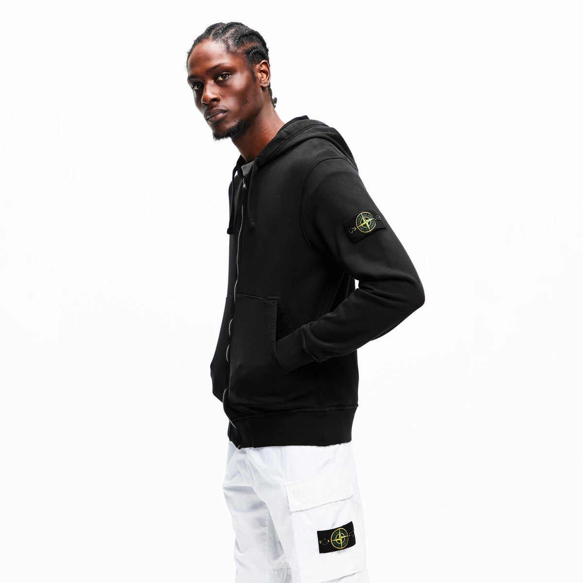 Black V0029 - Stone Island - Men's Full Zip Hooded Fleece - 3