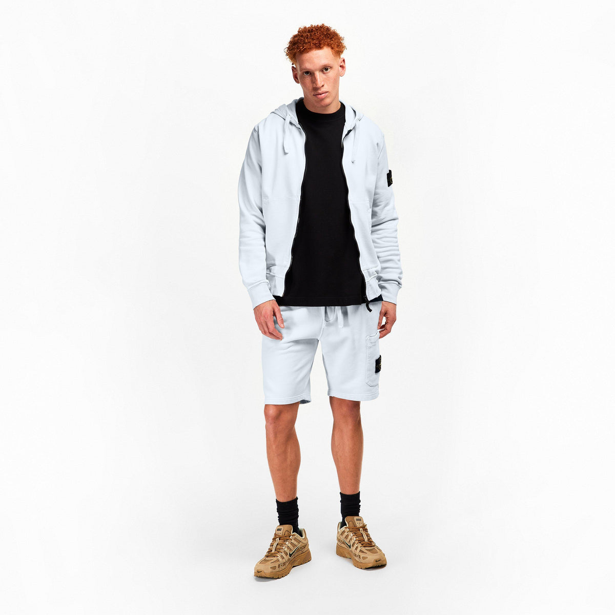 Sky Blue V0041 - Stone Island - Men's Full Zip Hooded Fleece - 6