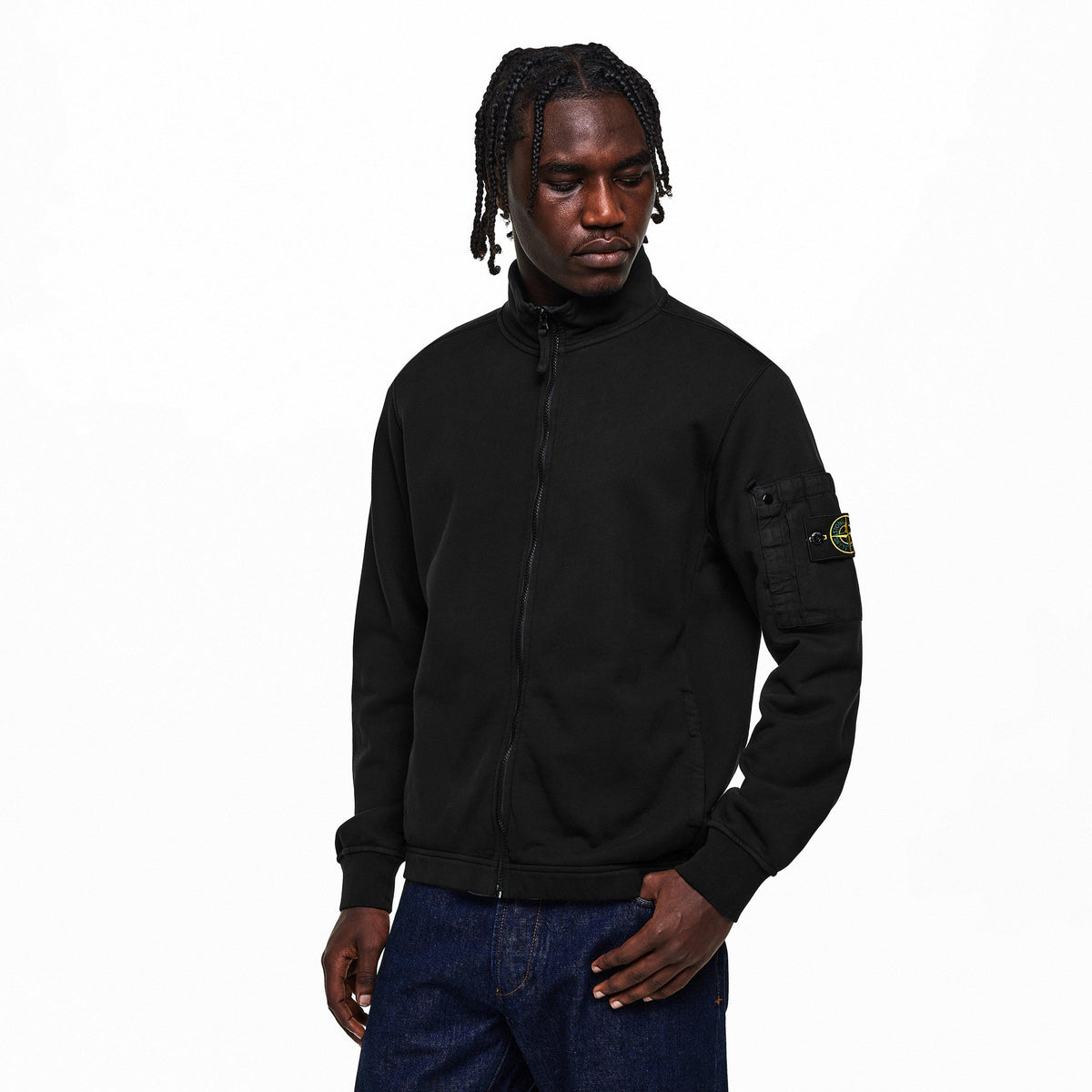Black V0029 - Stone Island - Mens Fleece Track Jacket - 3