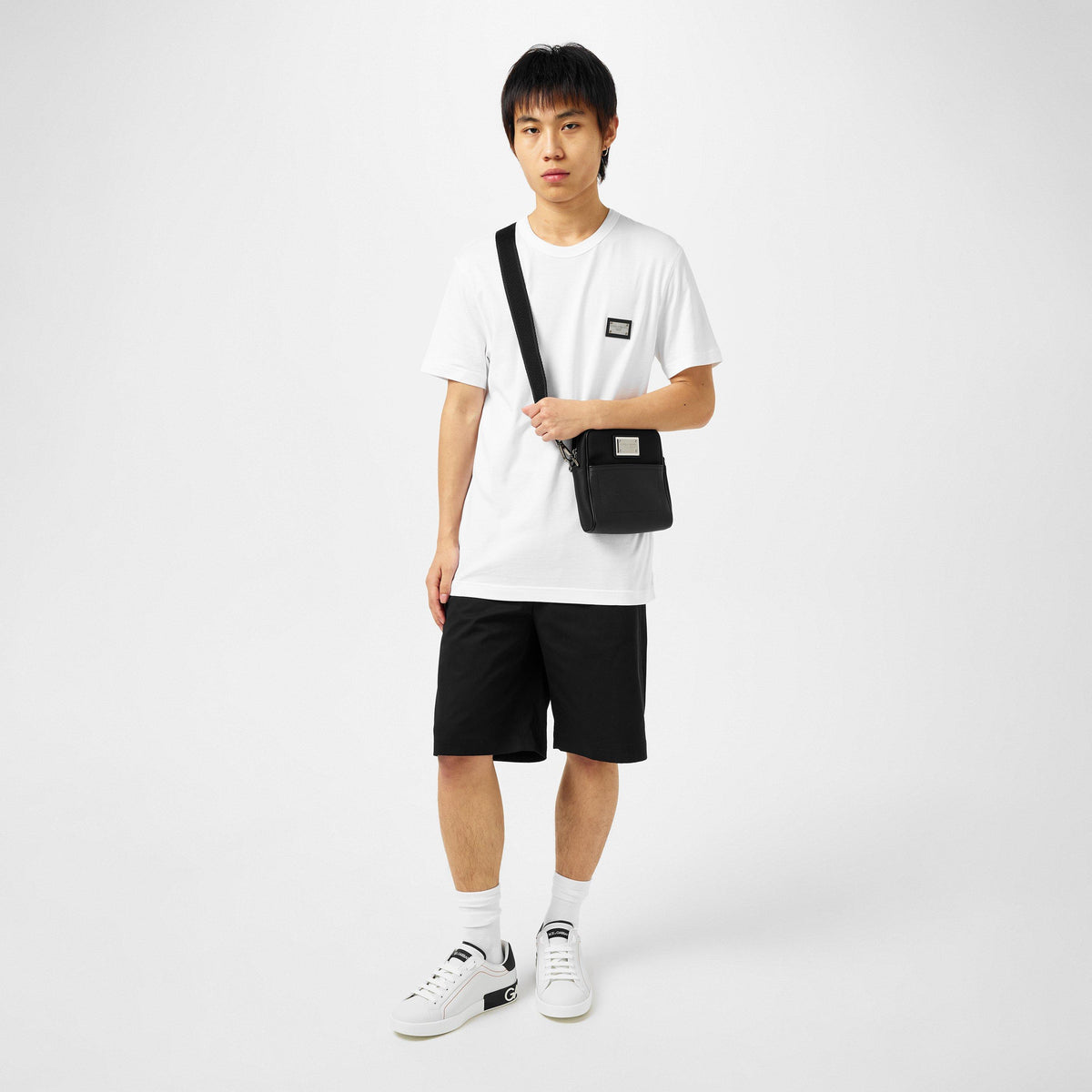 White - Dolce and Gabbana - Men's Cotton Plate T-Shirt - 6
