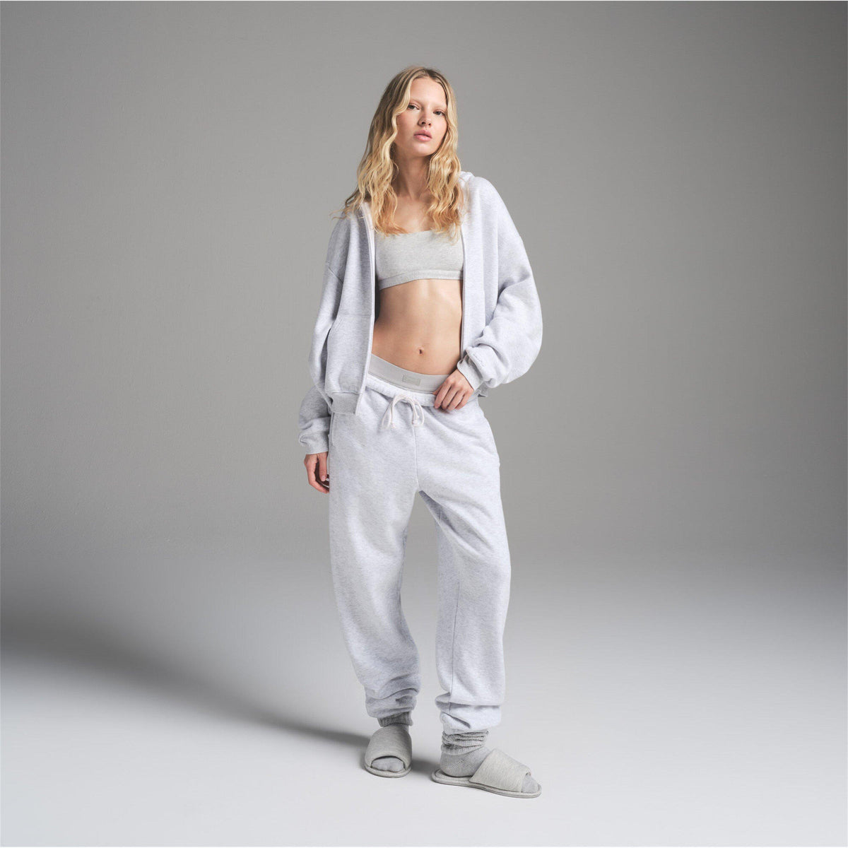 Light Hthr Grey - SKIMS - Womens Cotton Fleece Classic Joggers - 4