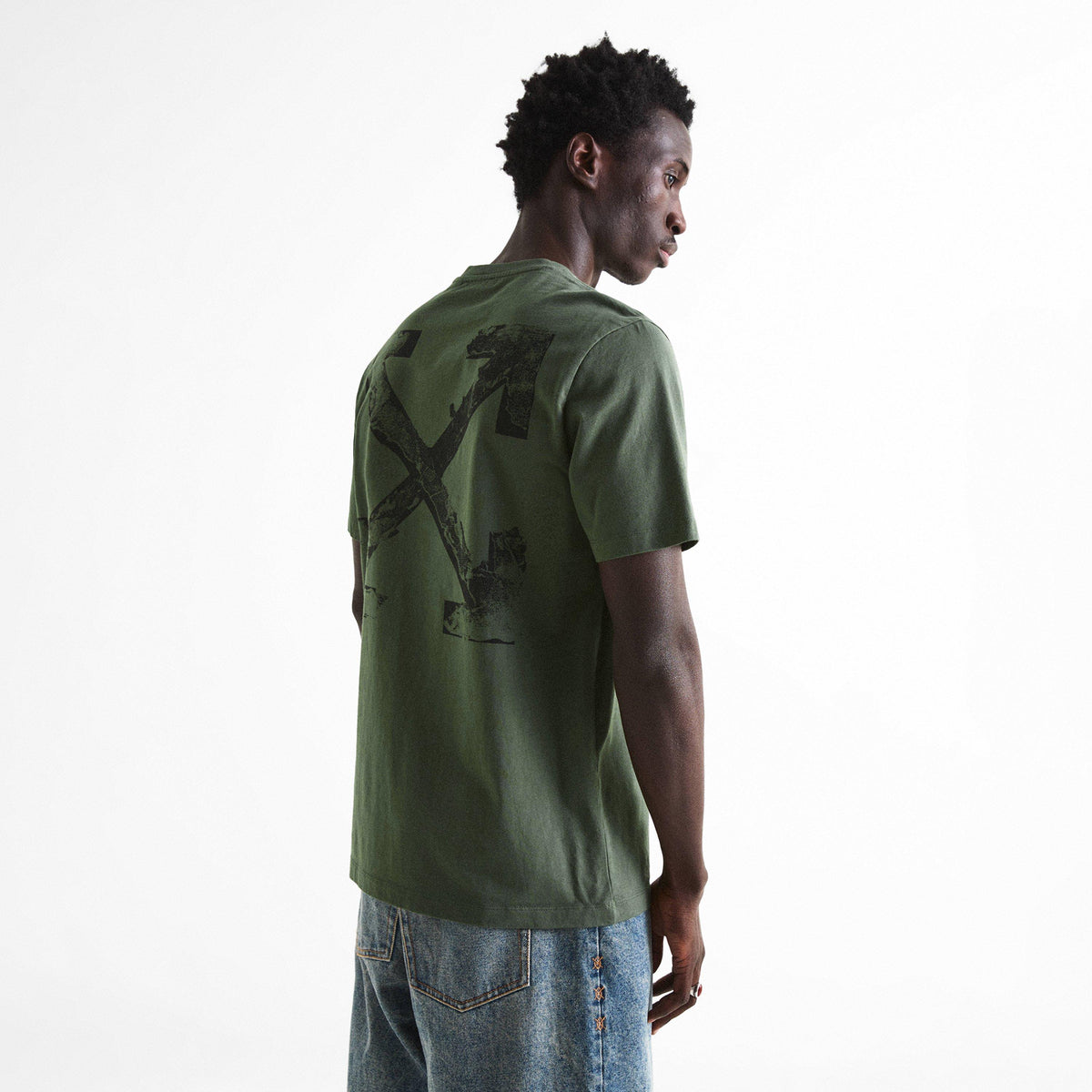 Khaki - Off White - Off Marble Arrow Tee Sn72 - 4