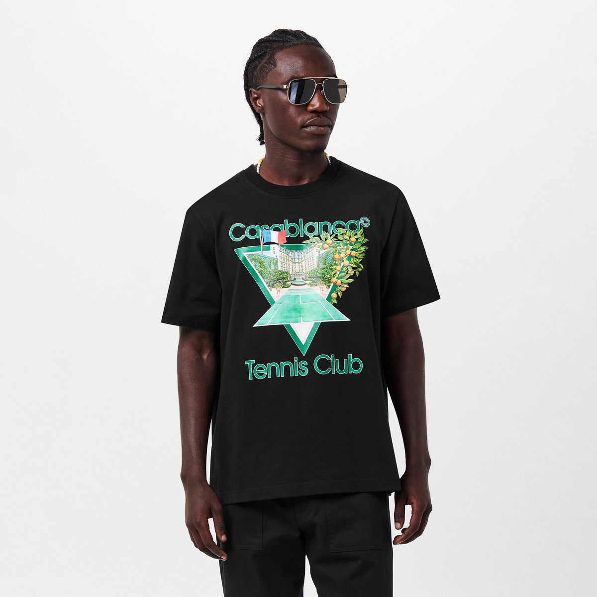 Black - Casablanca - Tennis Club Icon T-Shirt - 3
