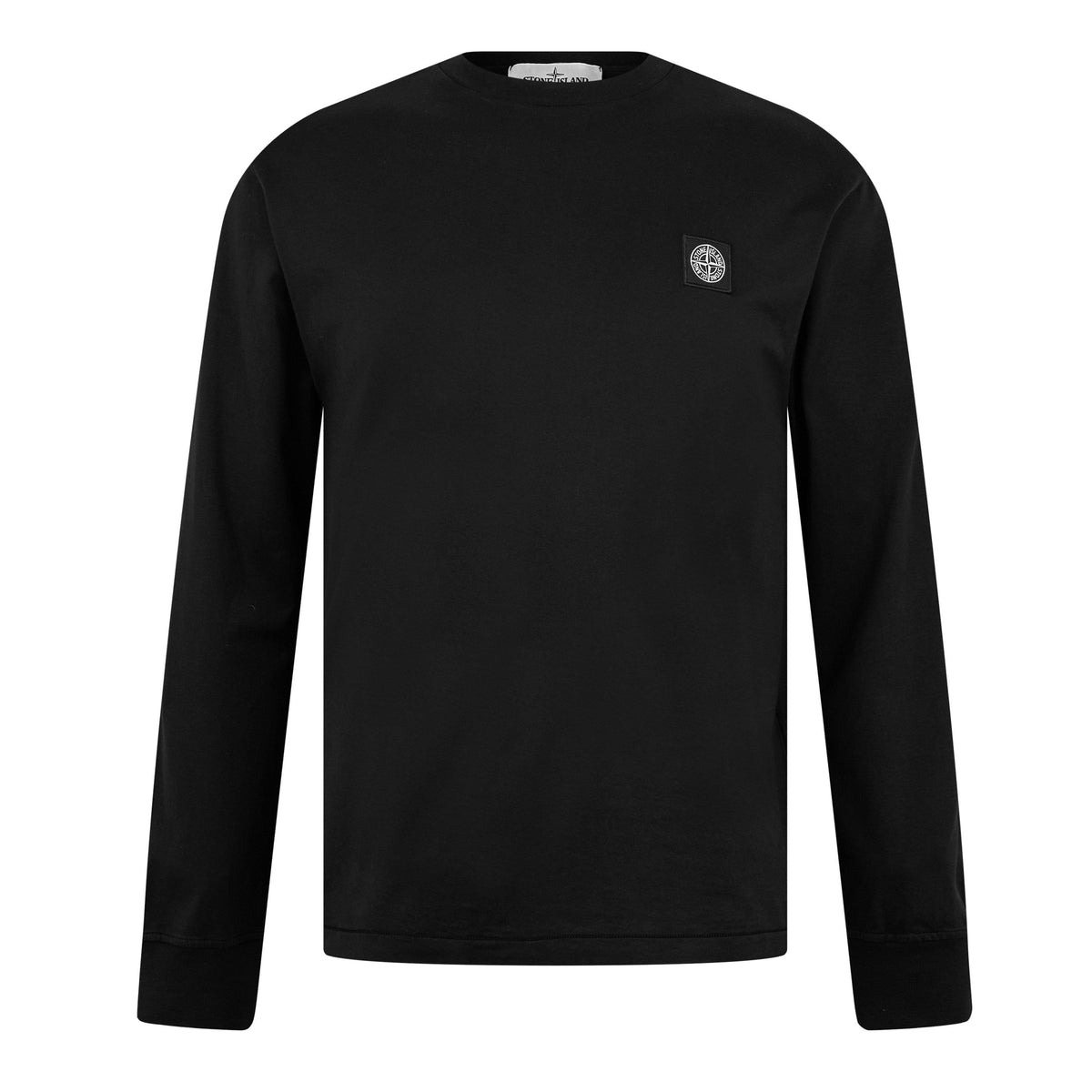 Nero V0029 - Stone Island - Men's Logo Cotton Compass Patch Long Sleeve T-Shirt - 1