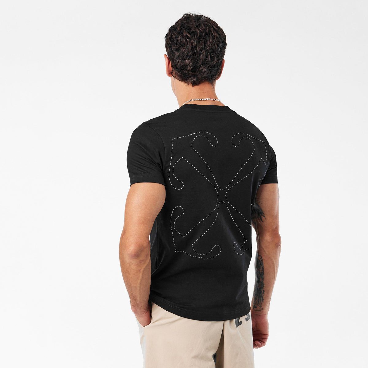 Black-White - Off White - Men's - Crew Neck T-Shirt - 4