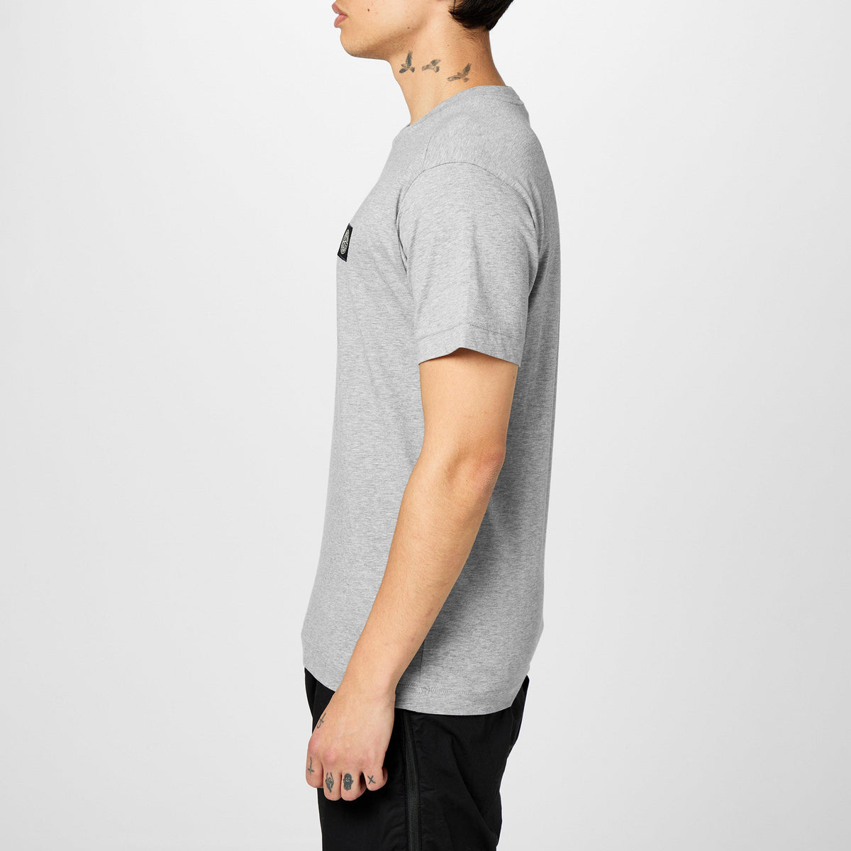 Grey Mrl V0M64 - Stone Island - Men's Cotton Compass Logo Patch T-Shirt - 6
