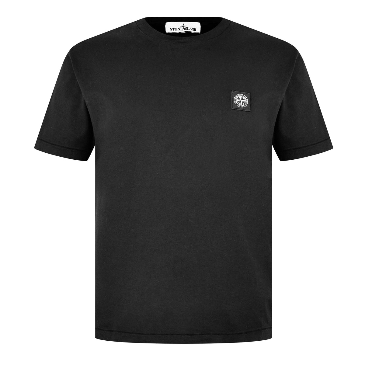 Nero V0029 - Stone Island - Men's Cotton Compass Logo Patch T-Shirt - 1