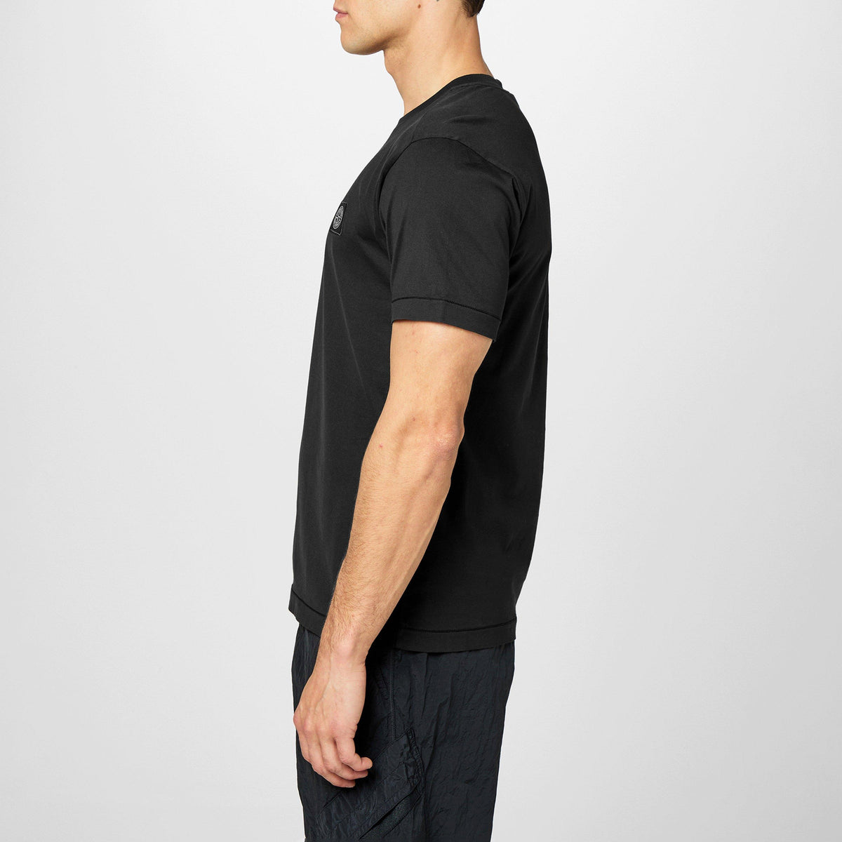 Nero V0029 - Stone Island - Men's Cotton Compass Logo Patch T-Shirt - 5
